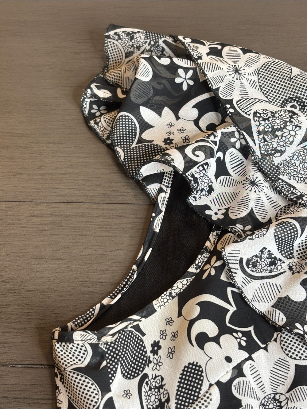 🖤 Wedding Work Sheath Dress Black White Floral Stretch Womens 16 Voir Voir🖤 - Picture 9 of 12